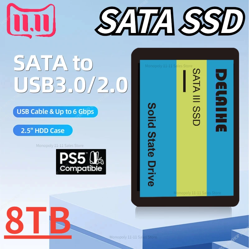 

1TB 2TB 2023 New SSD Hard Drive Disk 8TB 512gb Sata3 SSD 2.5Inch TLC Internal Solid State Drives for Laptop and Desktop PS5 PS4