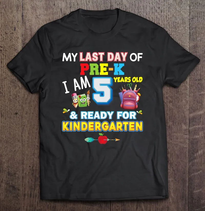 

Мой последний день прек я 5 лет готов для детского сада Мужская футболка одежда мужская индивидуальная уличная одежда футболка