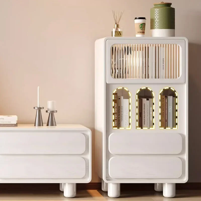 Стеклянная подставка для телевизора гостиной вертикальная белая роскошная