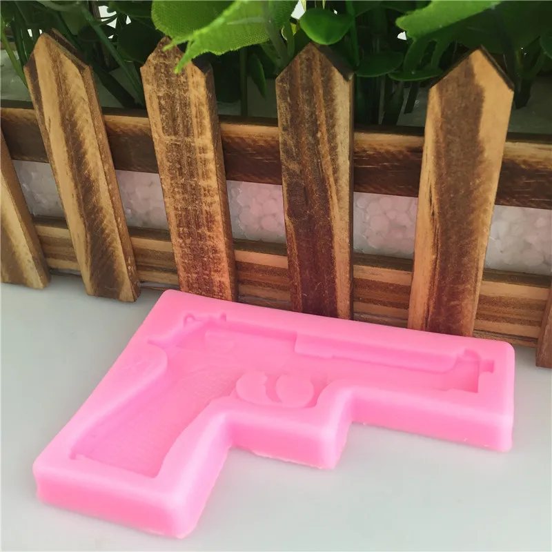 

DIY Pistol AK Gun Shape Fondant Soap 3D Cake Silicone Mold Cupcake Jelly Candy Chocolate Decoration Baking Tool Moulds