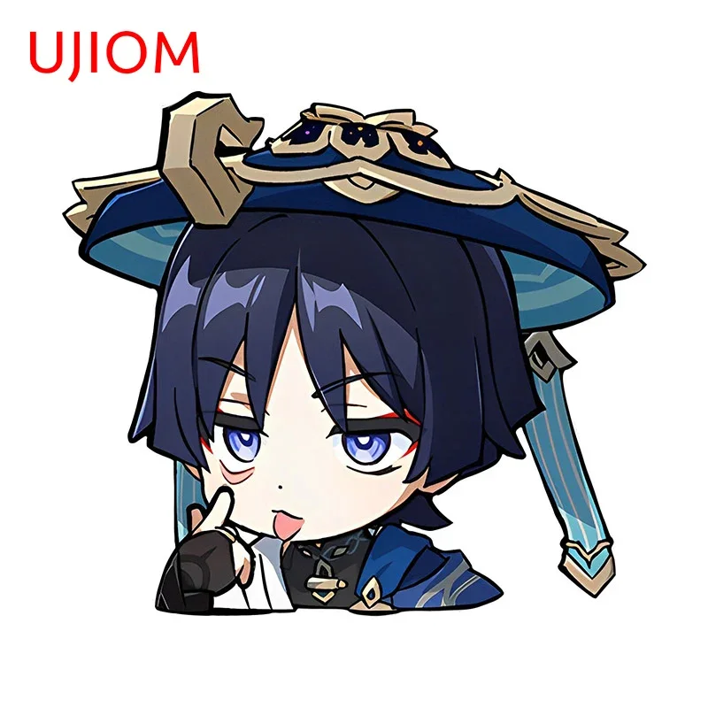 UJIOM 13 см X 11 7 Genshin Impact Wanderer Naughty Настенная Наклейка Водонепроницаемая украшение для