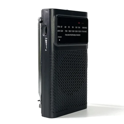Двухдиапазонный радиоприемник FM/AM с динамиком, мини-радио, разъем для наушников 3,5 мм, питание от 2 батареек AA, для прогулок, кемпинга