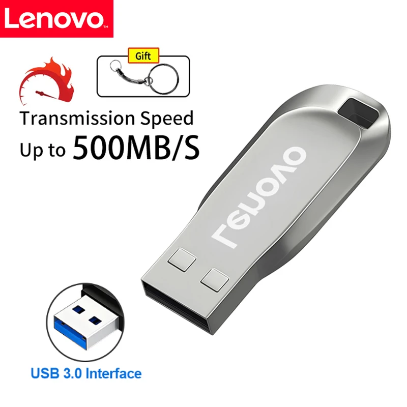 

Lenovo 2TB USB3.0 Flash Drive 1TB 256GB OTG PenDrive 128GB Interface Mobile Computer USB Stick Waterproof Flash Memory Card
