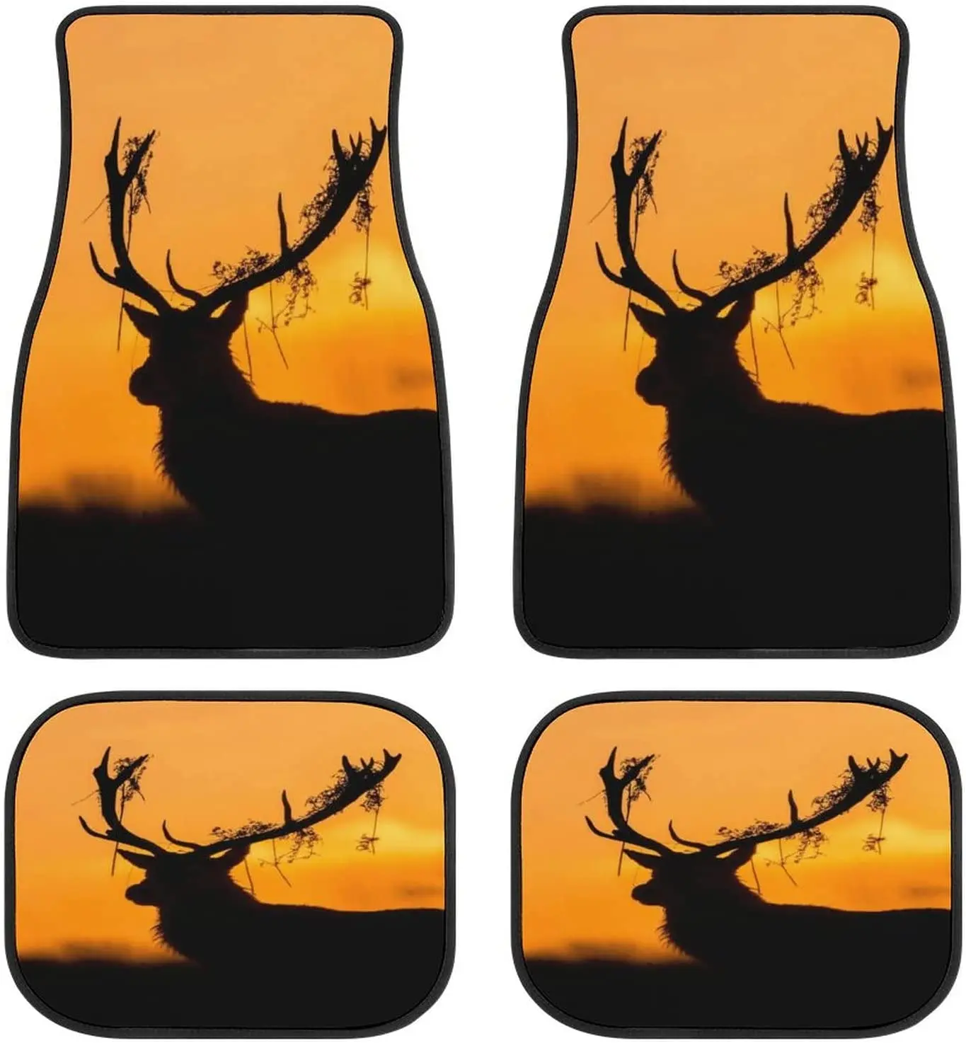 

Animal Red Deer Car Mats Universal Drive Seat Carpet Vehicle Interior Protector Mats Funny Designs All-Weather Mats Fit Most Car