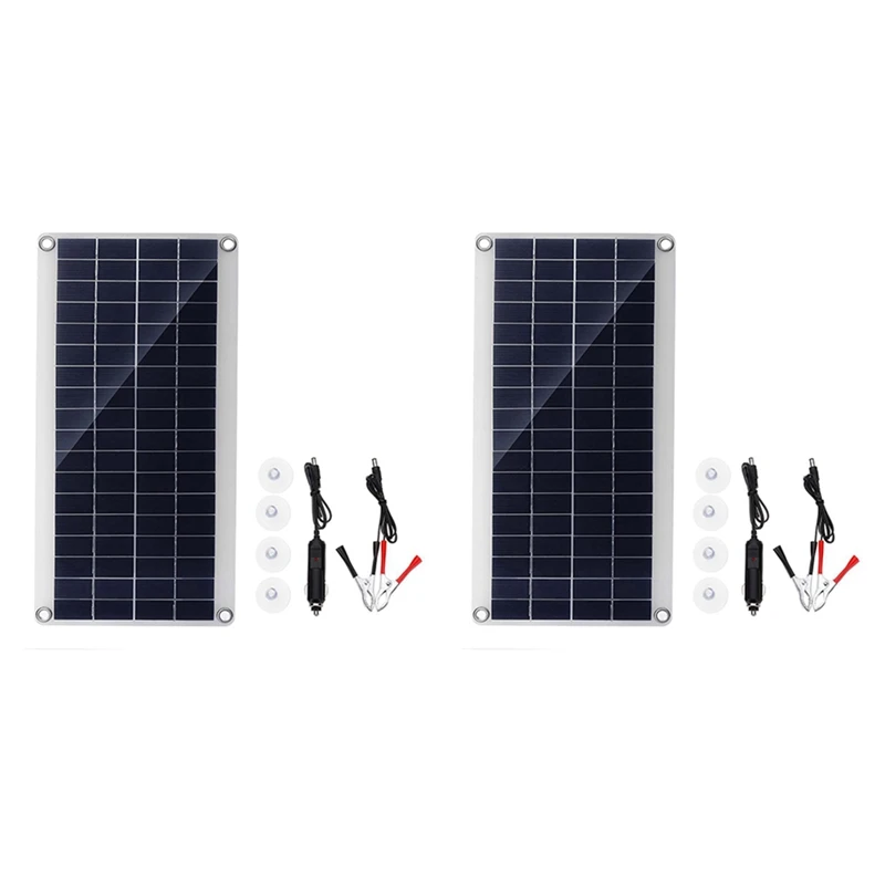 

Портативная солнечная панель, 2 шт., 300 Вт, 12/5 В постоянного тока, USB, быстрая зарядка, водонепроницаемое, Аварийная зарядка, уличное зарядное устройство