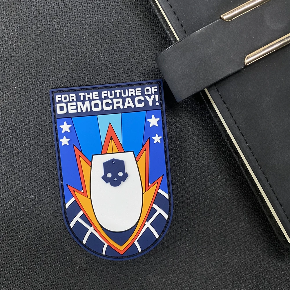Значок из ПВХ для морального духа Hell Diver будущего демократии наклейки на рюкзак с