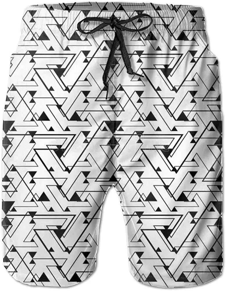 

Board Shorts Triangle Square Geometry Men's Quick Dry Swim Trunks Beach Shorts