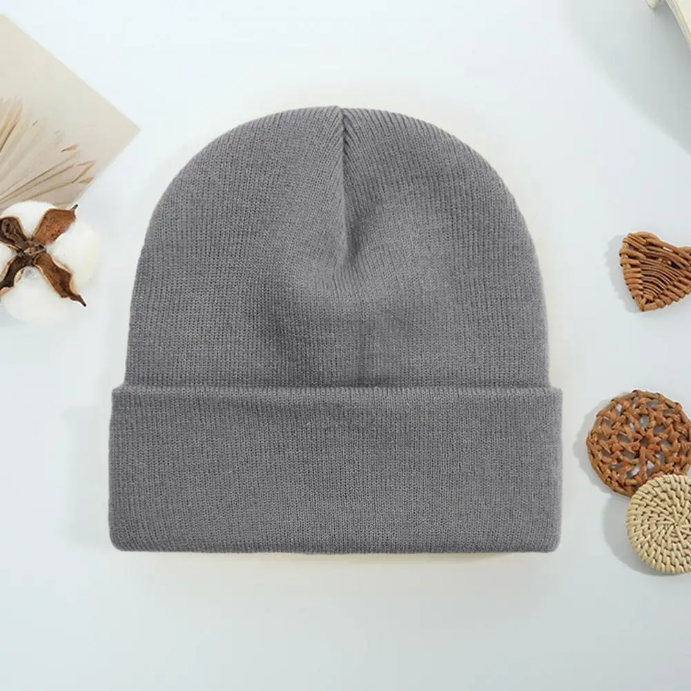 

Comfortable Brimless Hat Soft Stretchy Winter Knitted Beanie Hat for Women Men Warm Outdoor Skull Cap for Skiing Cycling Wear