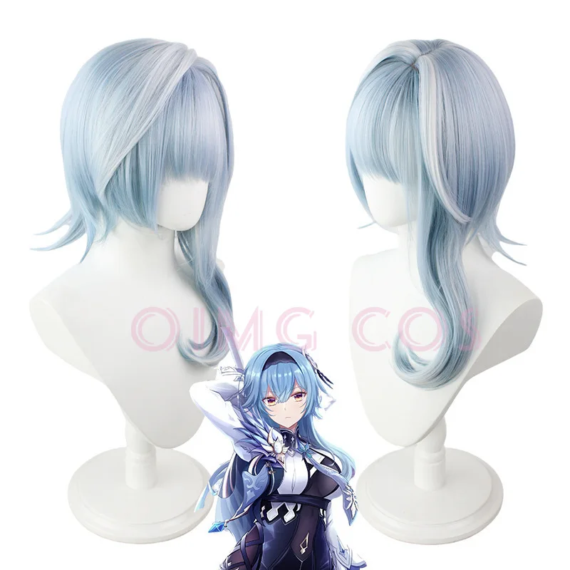 Парик для косплея Genshin Impact Eula Аниме Костюмы на Хэллоуин женщин