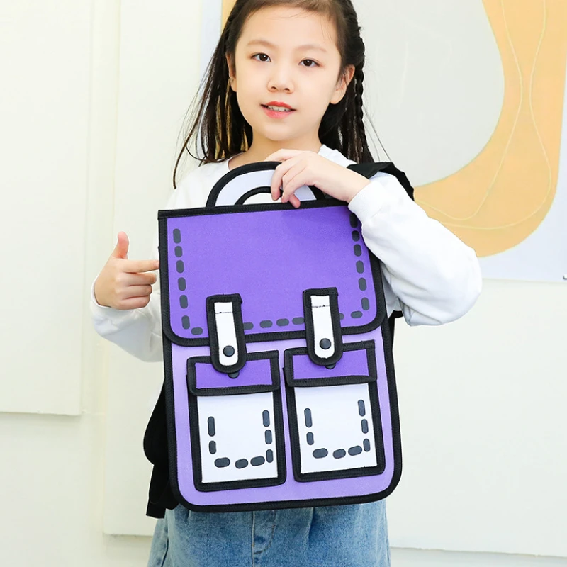 Children DIY Schoolbags for Boys Girls New Primary School Students Backpack In Kindergarten Large Capacity for Travel