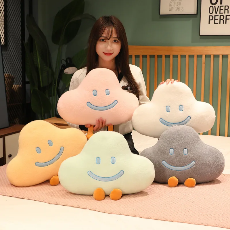 

1pc 30/40/60cm Kawaii Cartoon Smile Cloud Plush Pillow Soft stuffed Cushion Girls Room Decorative Toy Kids Child Lovely Gifts
