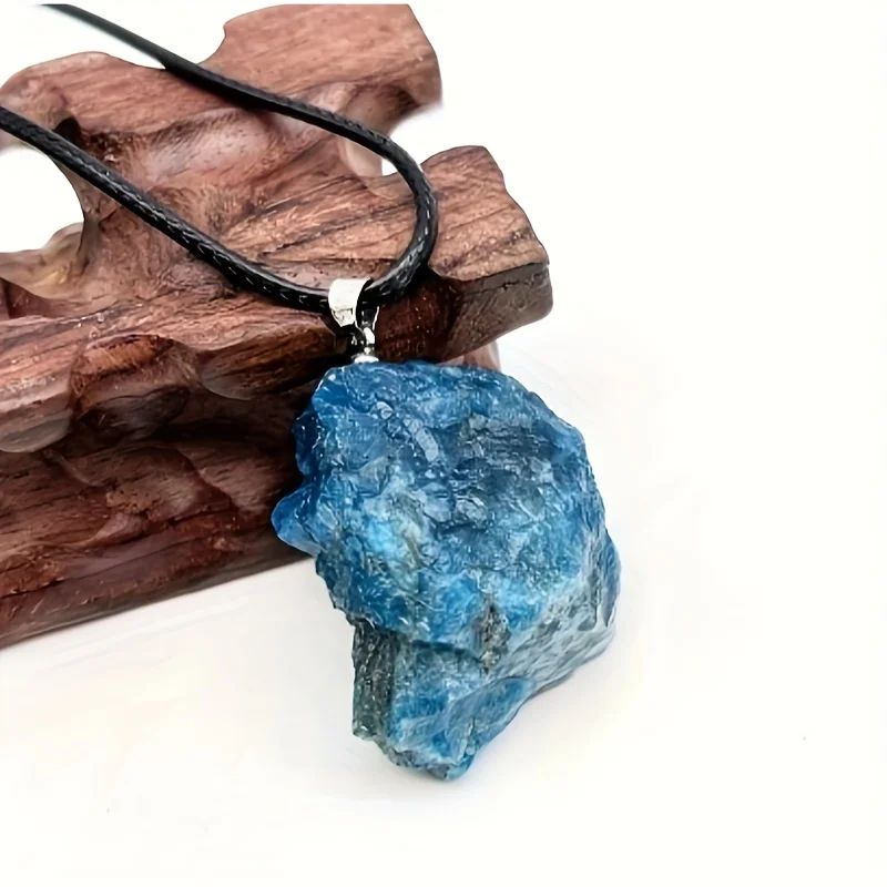 1 шт. Натуральный Синий Апатит необработанный кулон кристалл домашний декор