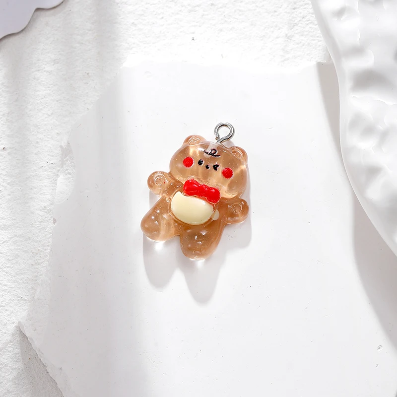 12 шт. кавайные мультяшные животные смоляные подвески лягушка цыпленок медведь