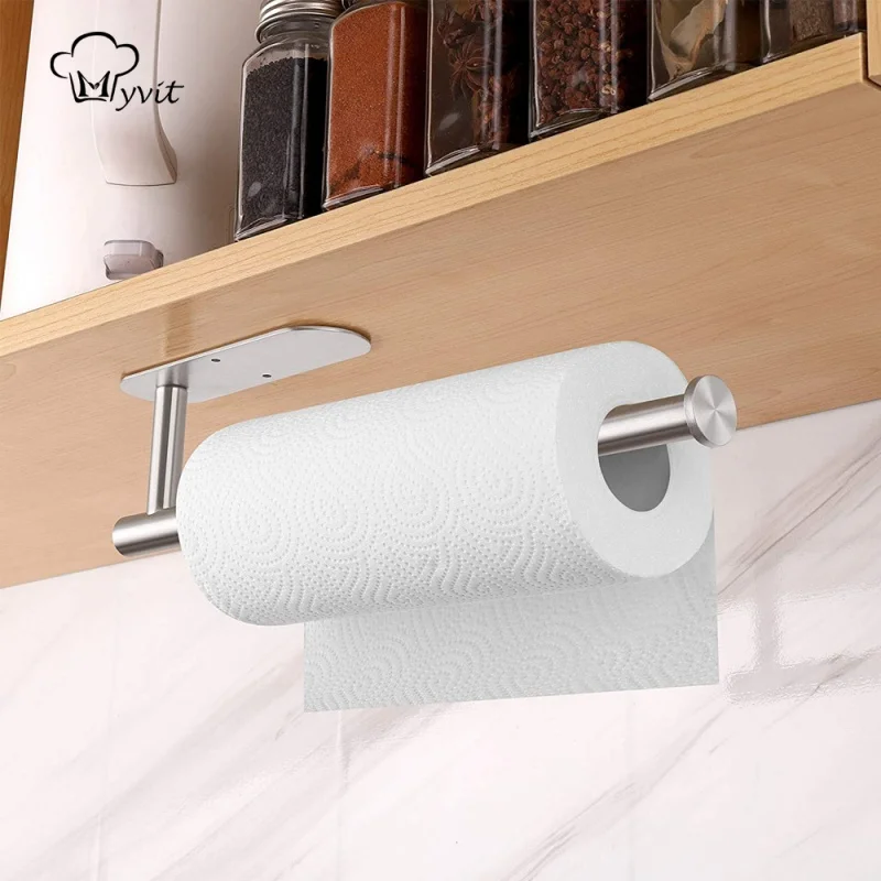 

Toilet Holder Adhesive Wall Mounted Toilet Paper Towel Holders Bathroom Shelf Accessories Kitchen Roll Tissue Stand Organizer