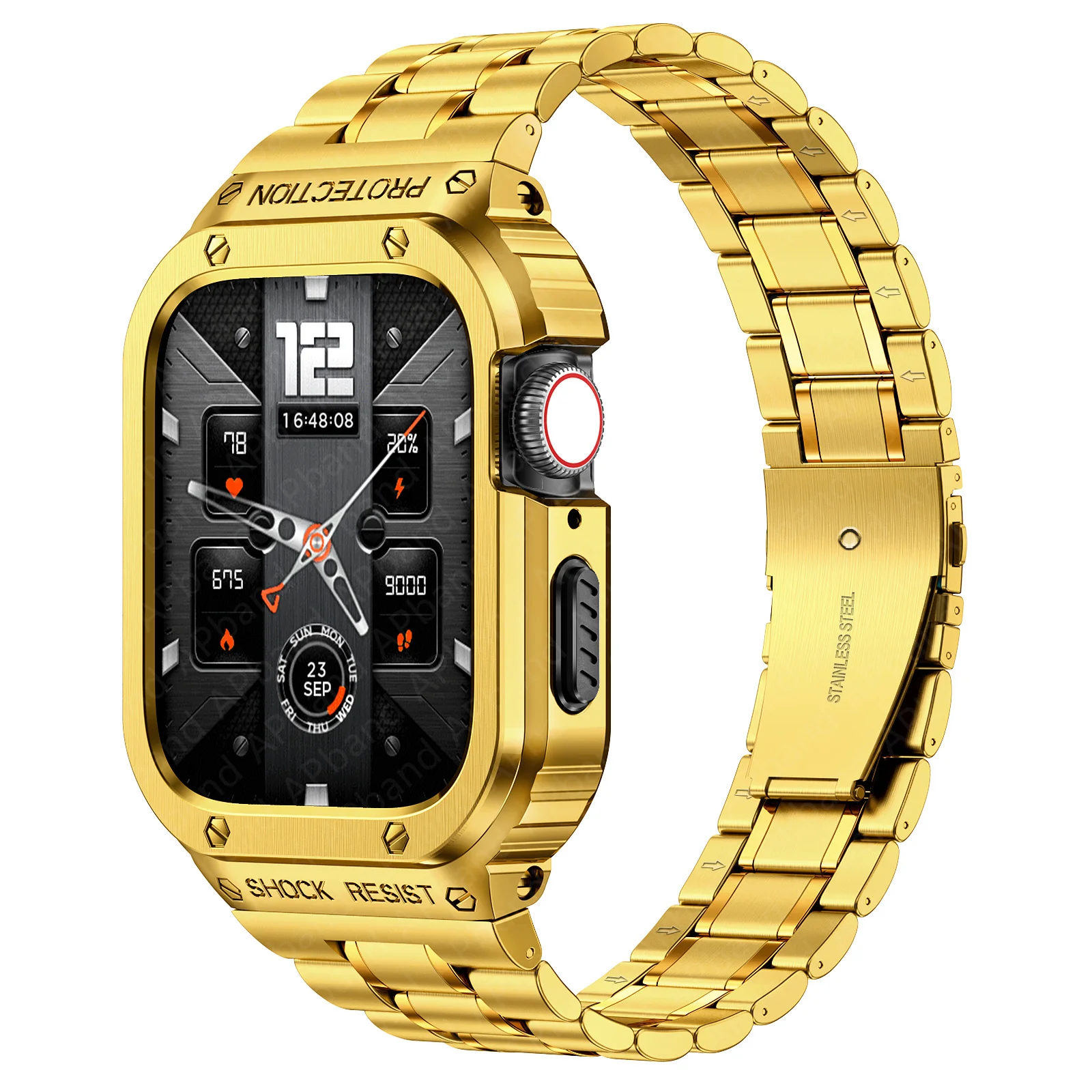

Stainless Steel Case+Strap For Apple Watch Band 45mm 44mm 45 44 mm Bumper frame Cover Accessories iwatch series 5 6 SE 7 8 Strap