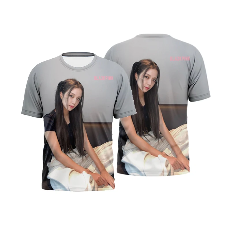 

3D Tshirt men's and women's summer short-sleeved O-neck black and pink character printing casual HarajukuT-shirt children's top
