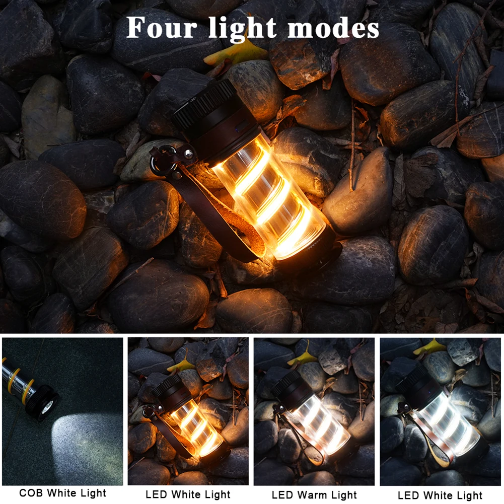 

XPG Camping Flashlight Portable COB Camping Atmosphere Lamp Rechargeable 4 Modes Stepless Dimming for Hiking Exploration Garden