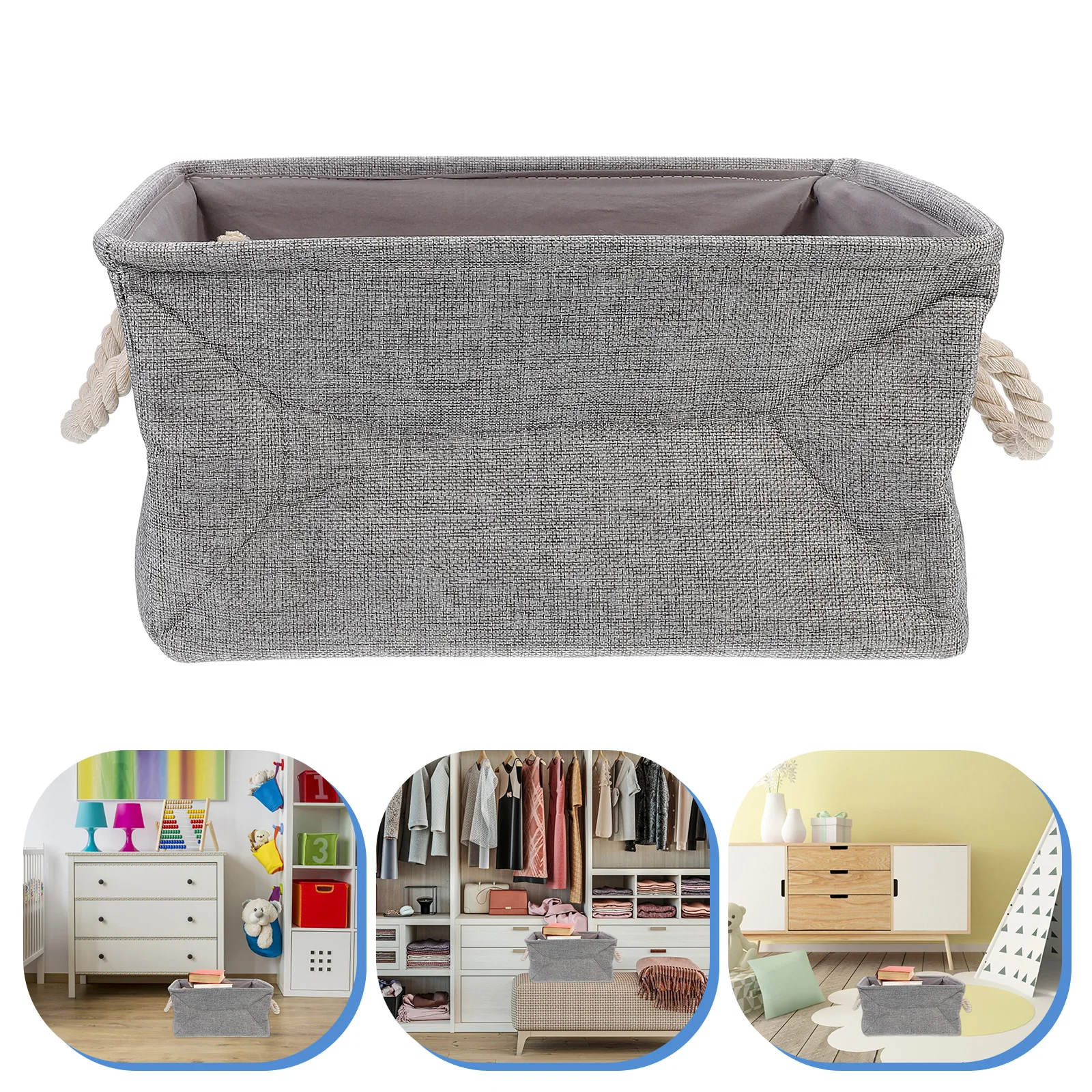 

Pet Storage Box Sundries Basket Laundry Handle Locker Shelf Organizer Cloth Closet Garbage Can Toy