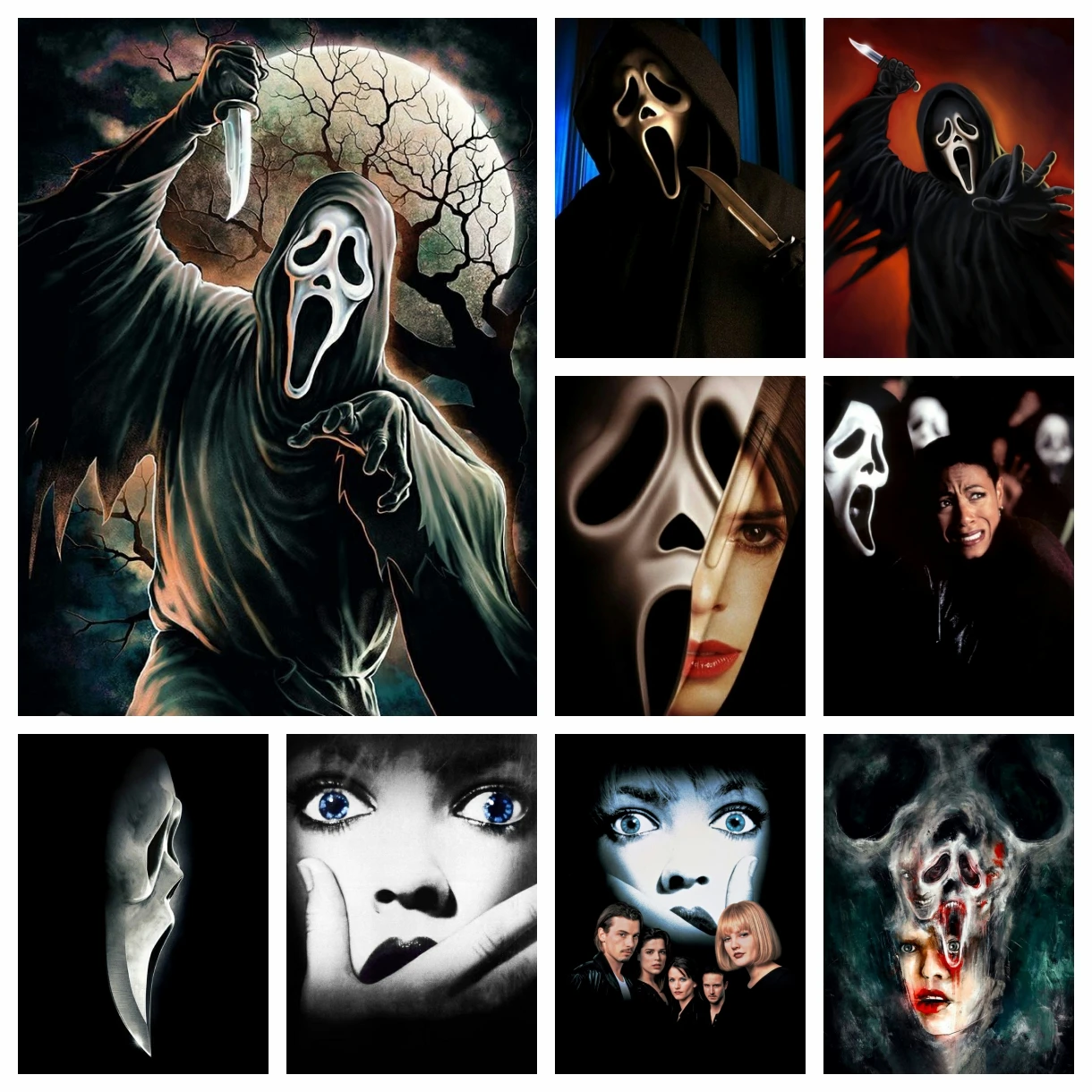 

Scream Diamond Mosaic Painting Classic Horror Movie Cross Stitch Embroidery Pictures Wall Art Full Drill Handicraft Home Decor
