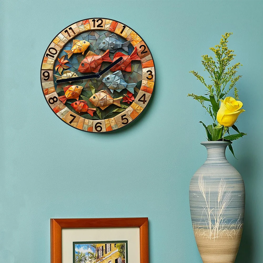 Настенные часы в стиле аквариума с тихими тропическими рыбками идеально