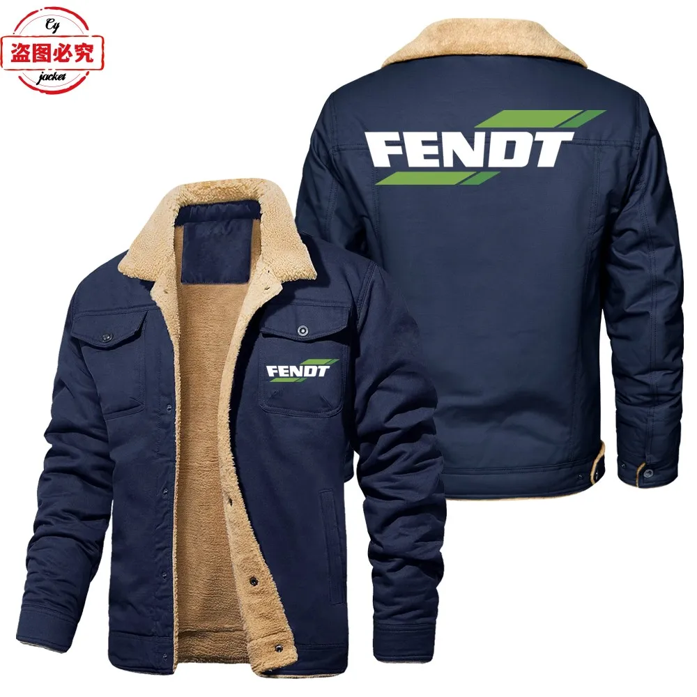 Куртка с логотипом трактора FENDT флисовая куртка термостойким воротником-стойкой