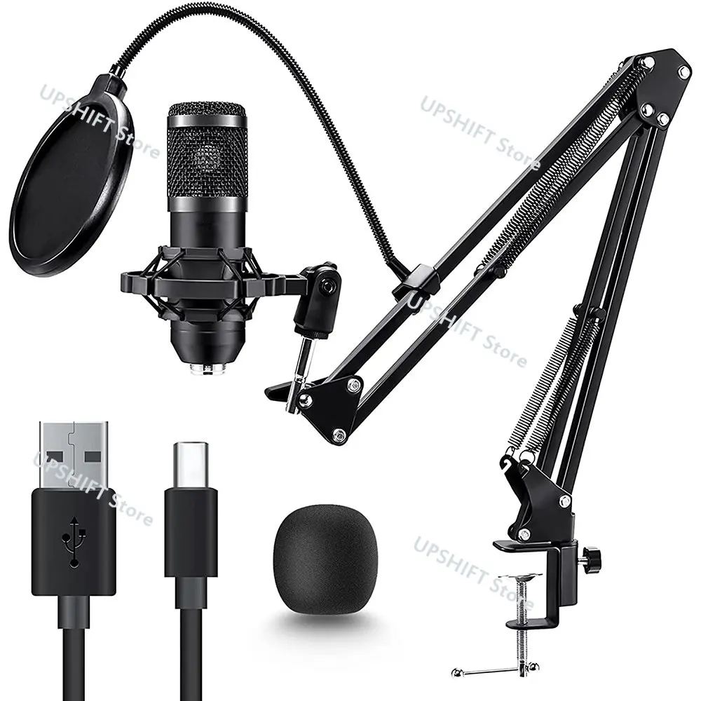 

USB Condenser Microphone,192kHZ/24bit Professional PC Streaming Podcast Cardioid Microphone Kit for Recording,Gaming,Meeting Mic