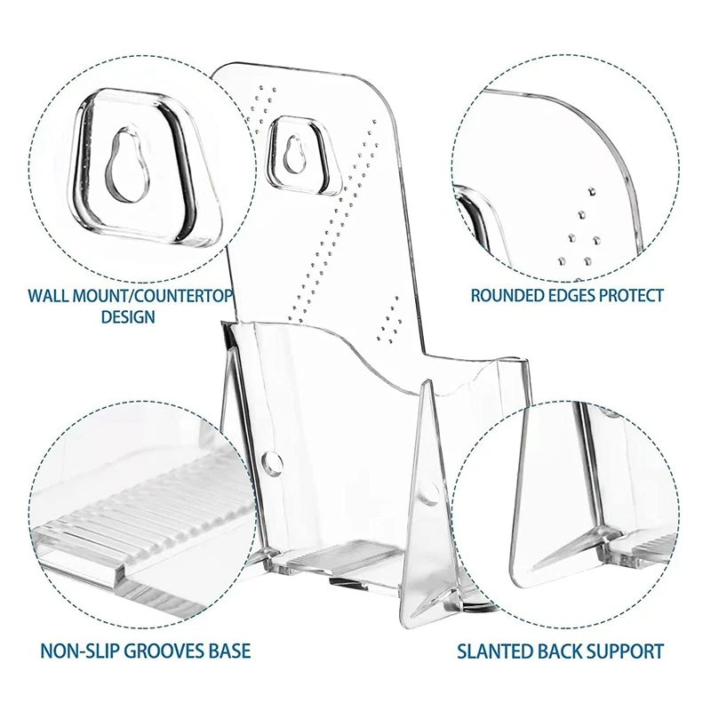 

Brochure Holder Set 6 Pack Trifold 4 Inches Wide Pamphlet Holder Wall Mount/Countertop Organizer For Display Flyer