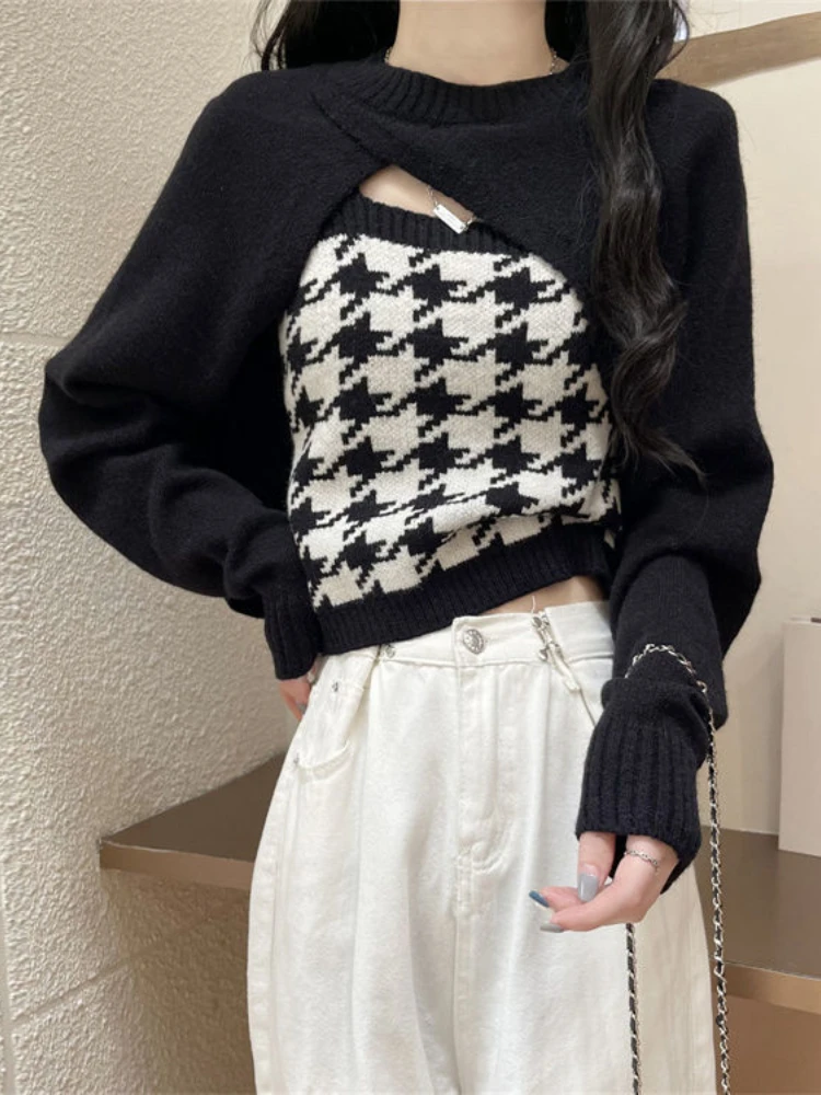 

Autumn Japanese Vintage Sweater Women Patchwork Knitted Pullover Sweater Female Korean Fashion Cashmere Sweater Tops 2022 New