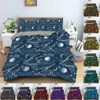 12 zodiac constellation print 23 pcs bedding sets starry sky duvet cover with pillowcase space quilt cover set twin queen king