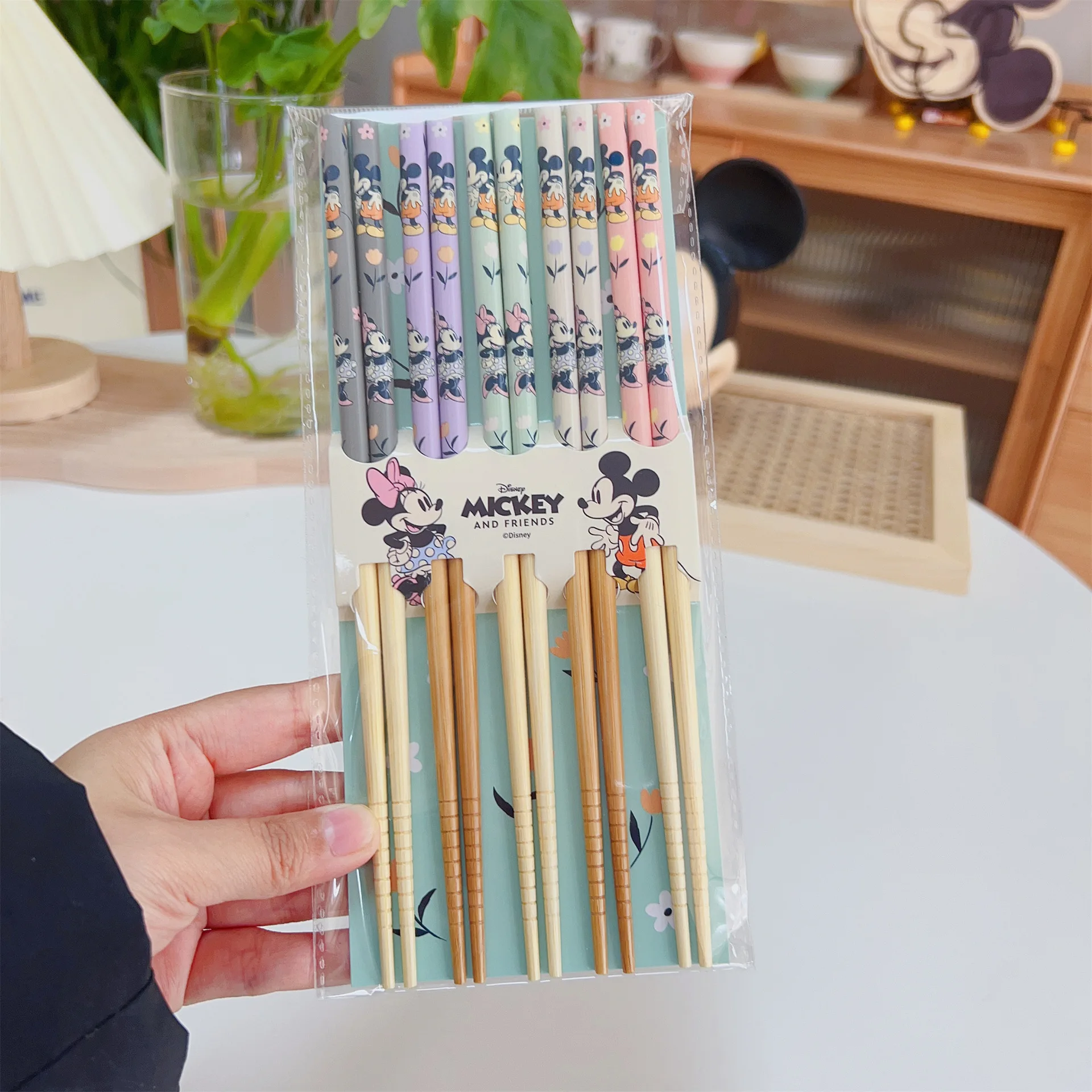 Набор палочек для еды Kawaii Disney Мультяшные Микки и Минни китайские палочки