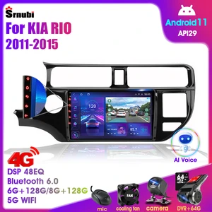 Android 11 2 Din for KIA RIO 2011-2015 Car Radio Multimedia Video
Player GPS Navigation MP5 DVD Speakers Stereo Audio Carplay 9"