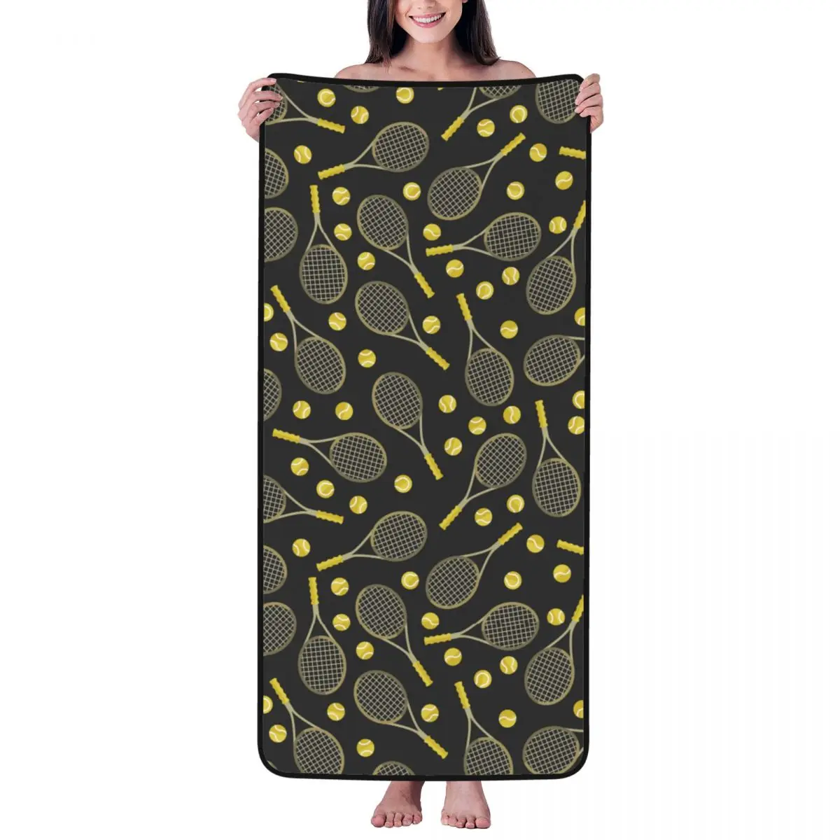 

Color Tennis Racket Beach Towel for Adult Kids Microfiber Bath Towel Blanket for Camping Swim Pool Travel Beach Gym