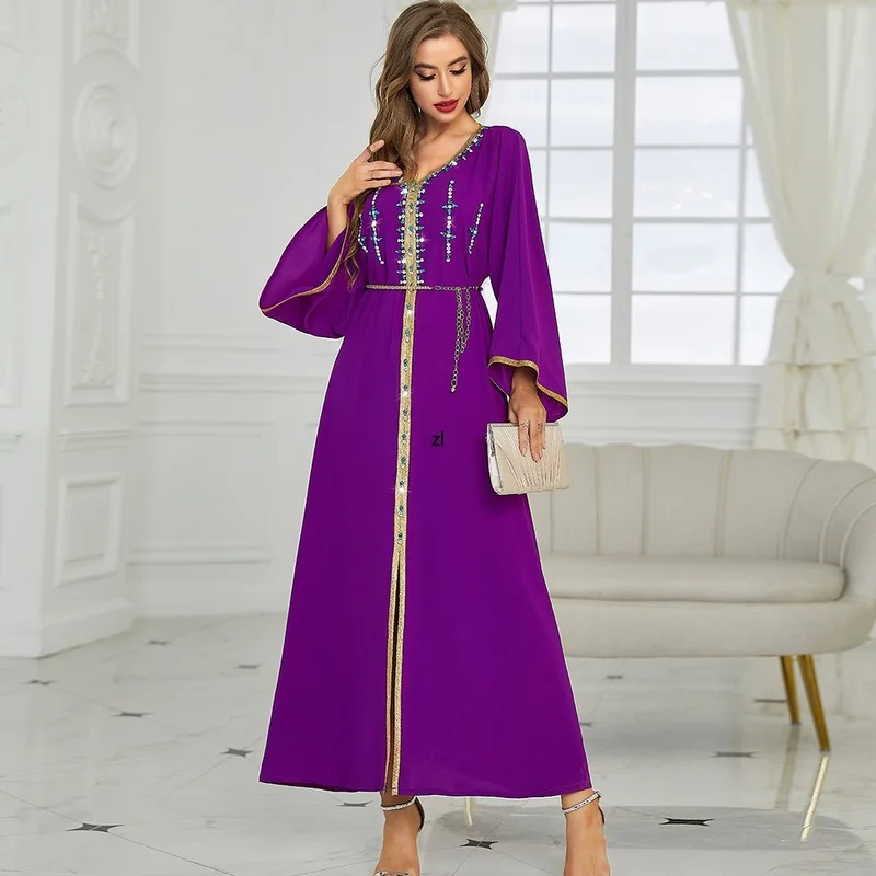 Eid Abaya Dubai Turkey Islam Muslim Party Long Dress Ramadan Abayas For Women Robe Caftan Marocain De Soiree Femme Musulmane