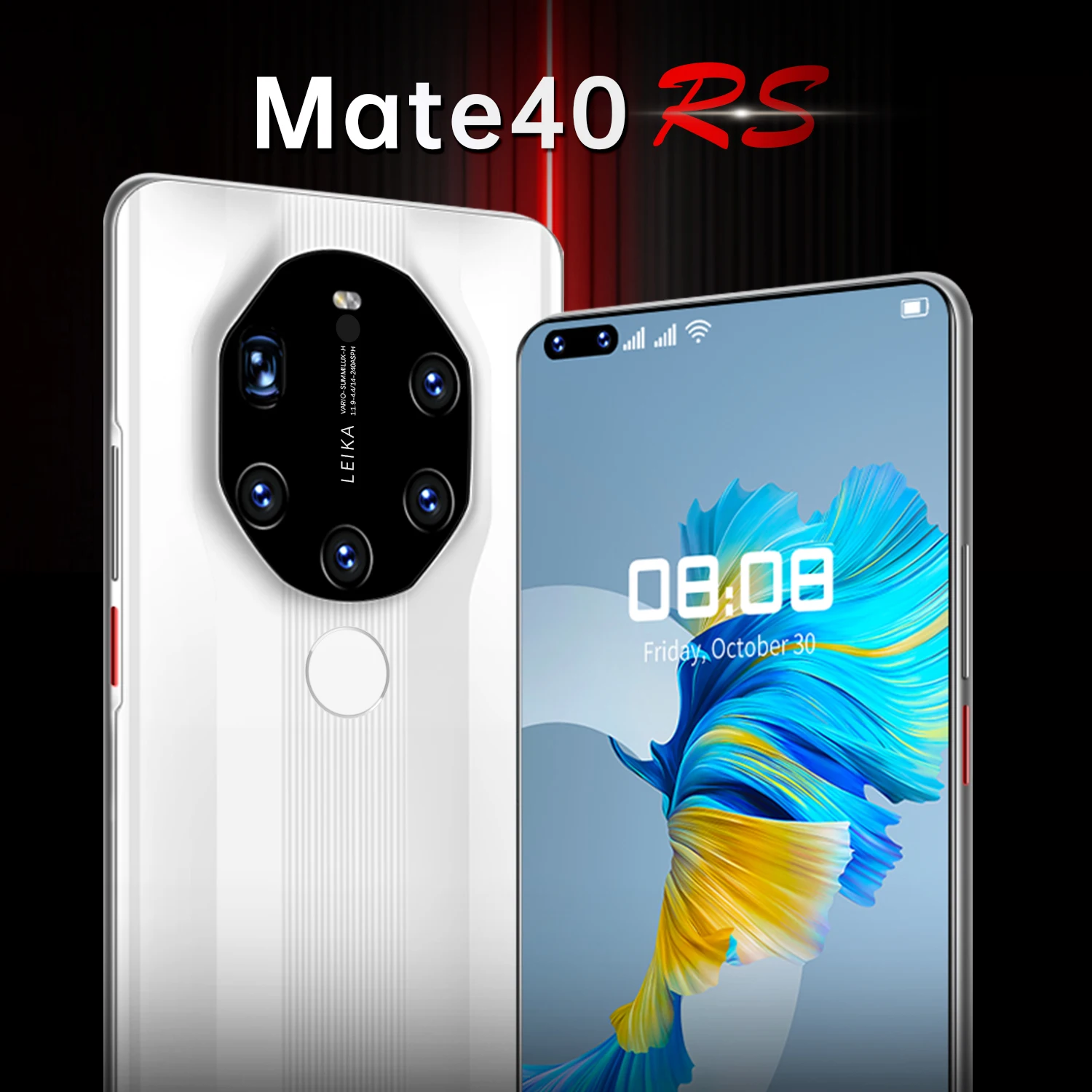 global version 7 3inch ture fingerprint unlock 5g smartphone with 16gb512gb for huawei mate40 rs cellphone samsung mobile phone free global shipping