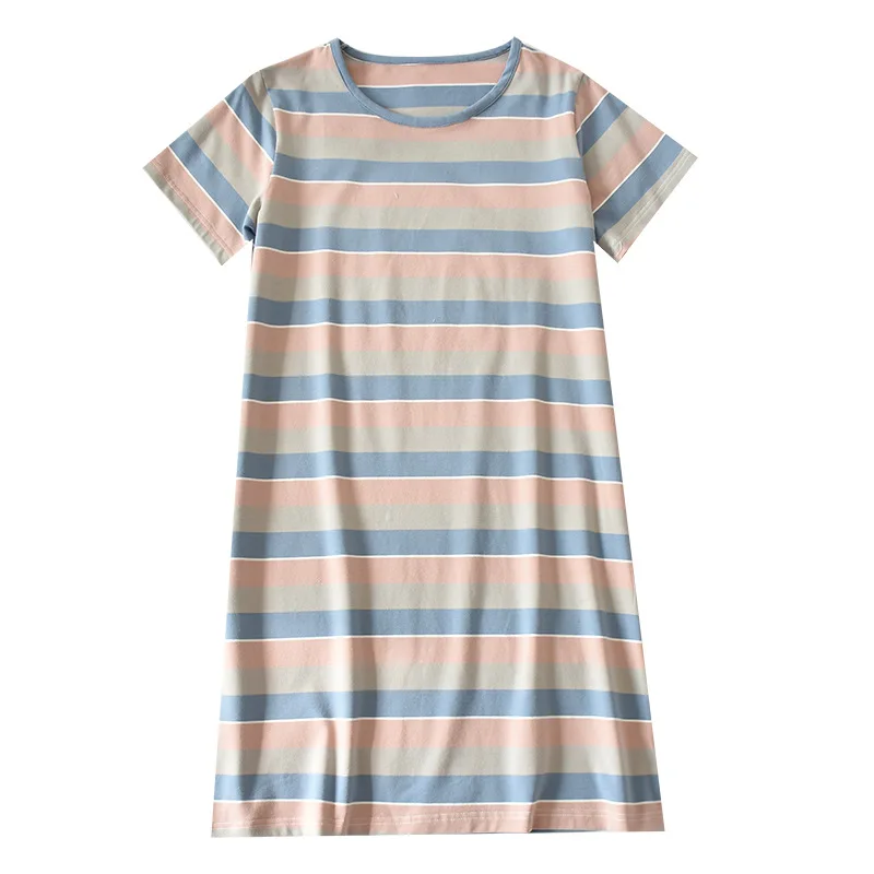 Women Sleepwear Night Gown Cute Ladies Summer Cotton Nightdress Home Wear Thin Style Pajamas Can Be Worn Outside Sleeping Dress