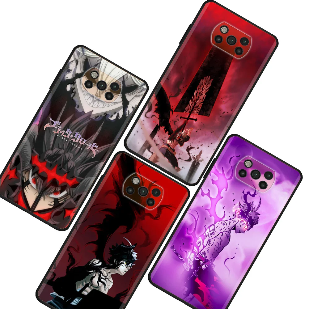 

Silicone Soft Case For Xiaomi Mi Poco X3 NFC X4 Pro M5s M5 M3 M4 F4 C40 F1 F3 GT Shockproof Phone Cover Black Four Leaf Clover