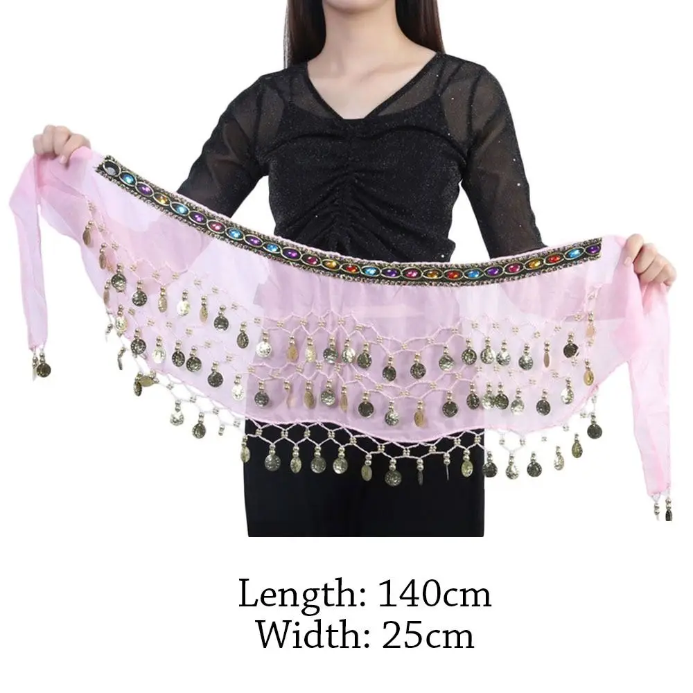 Женский пояс для танца живота Yubka из полиэстера с блестками и пайетками