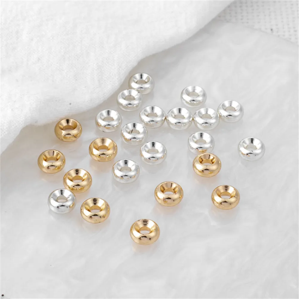 

4/5/6mm 14K Gold Plated Copper Beads Wheel Bead Spacer Beads for DIY Jewelry Making Components Bracelets Accessories