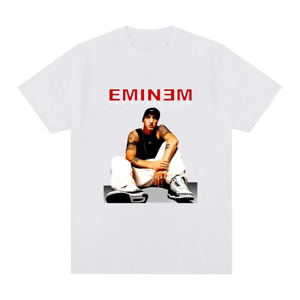 Хлопковая футболка с принтом в стиле рэпера коротким рукавом и круглым вырезом