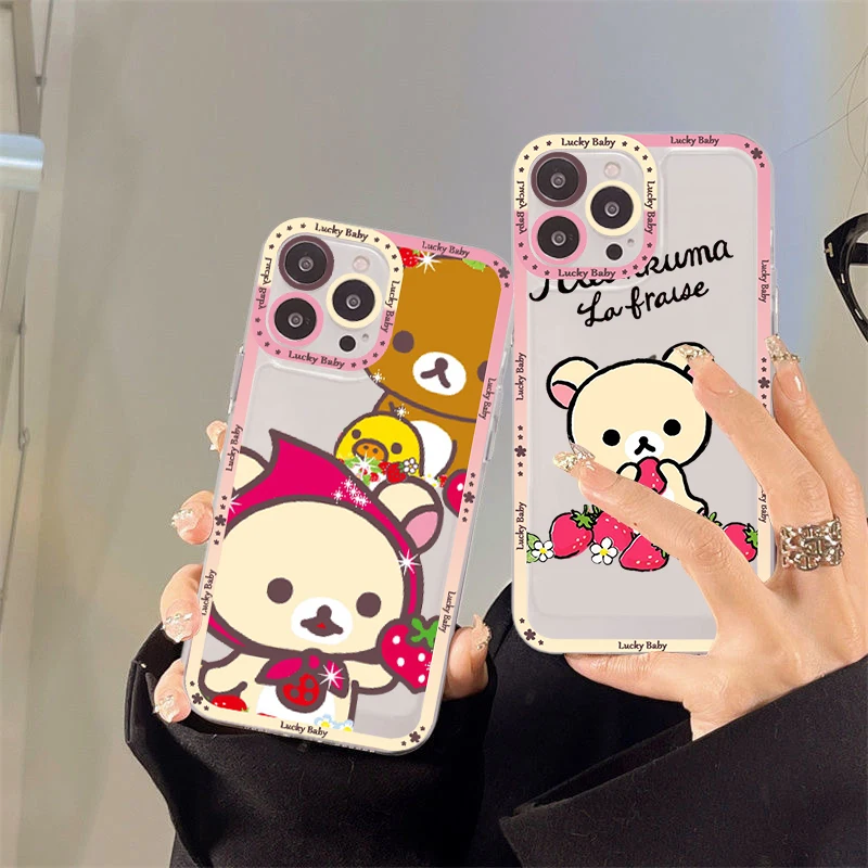 Милый мультяшный чехол Rilakkuma для телефона iPhone 11 12 13 Mini Pro Max 14 |
