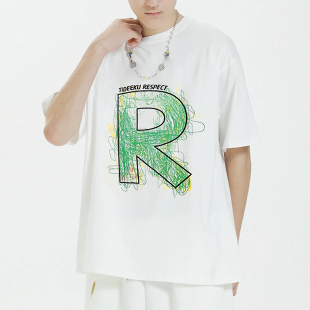 

Футболка Мужская/женская с коротким рукавом, модная брендовая свободная универсальная рубашка с принтом надписи, в Корейском стиле, лето 2023