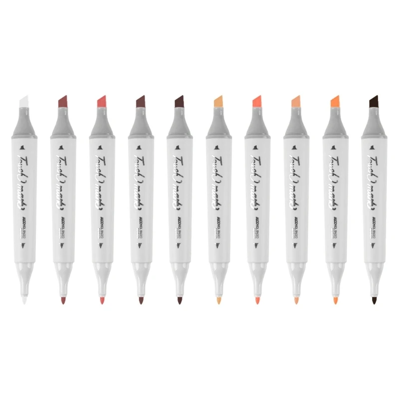 Skin Tone Colors Dual-Tip  Markers-Pen,Fine and Broad Chisel,Sketch Art Marker,Permanent for Coloring, Drawing HXBE
