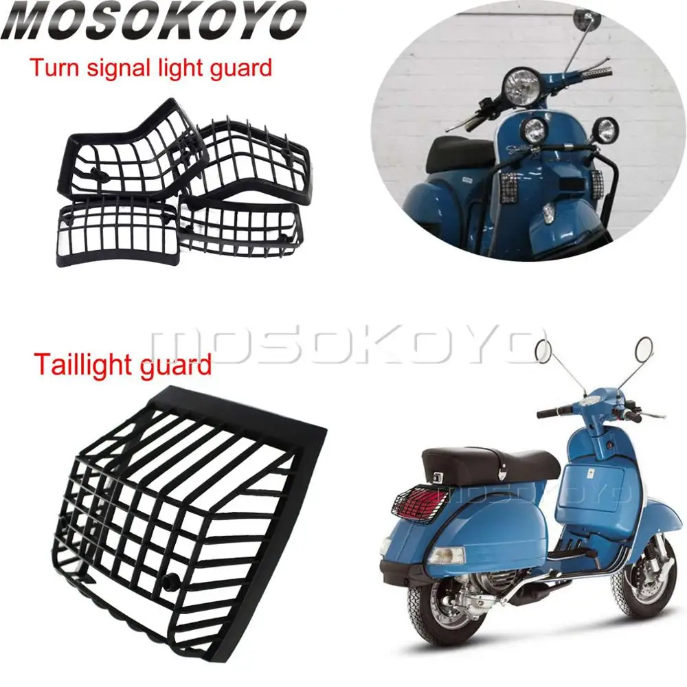 

Передний и задний указатели поворота для мотоцикла, защитная решетка + каменная защита, задний фонарь, решетка для Vespa PX LML Star T5 Classic