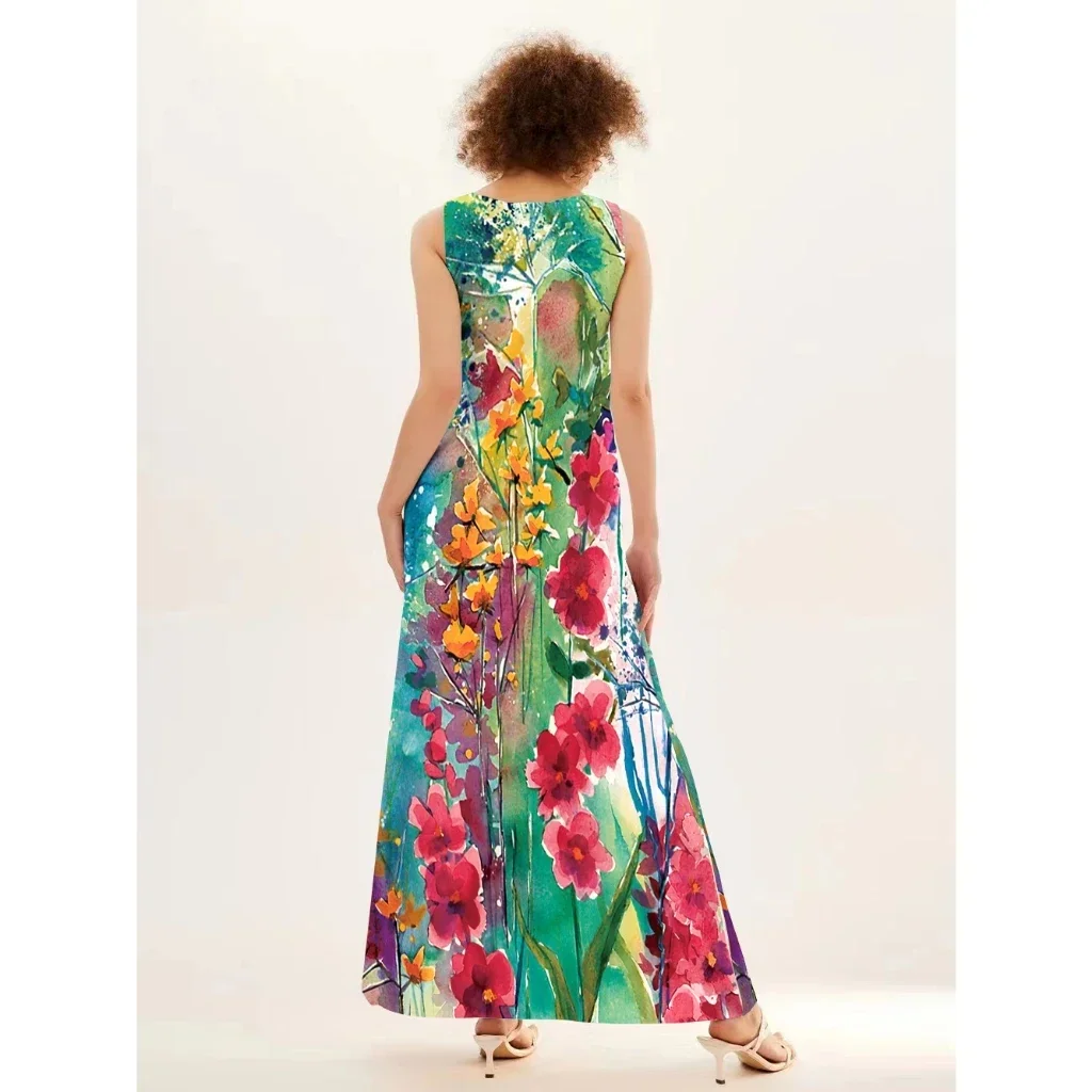 Модное Повседневное платье без рукавов с V-образным вырезом