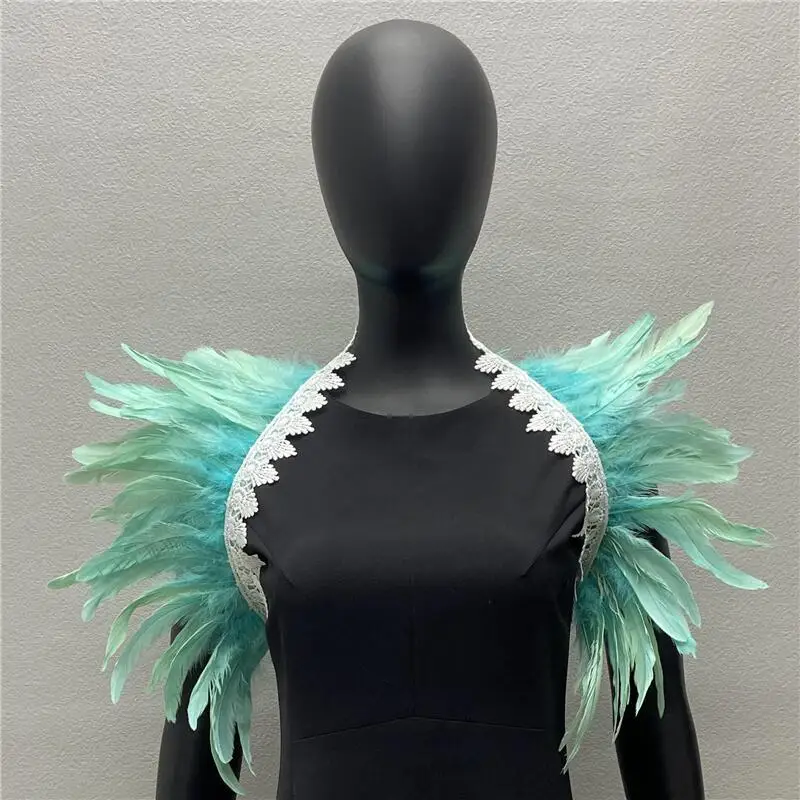 Shawl Halloween Costume Accessories Feather Shawl Fake Collar Gothic Style Makeup Ball Stage Show