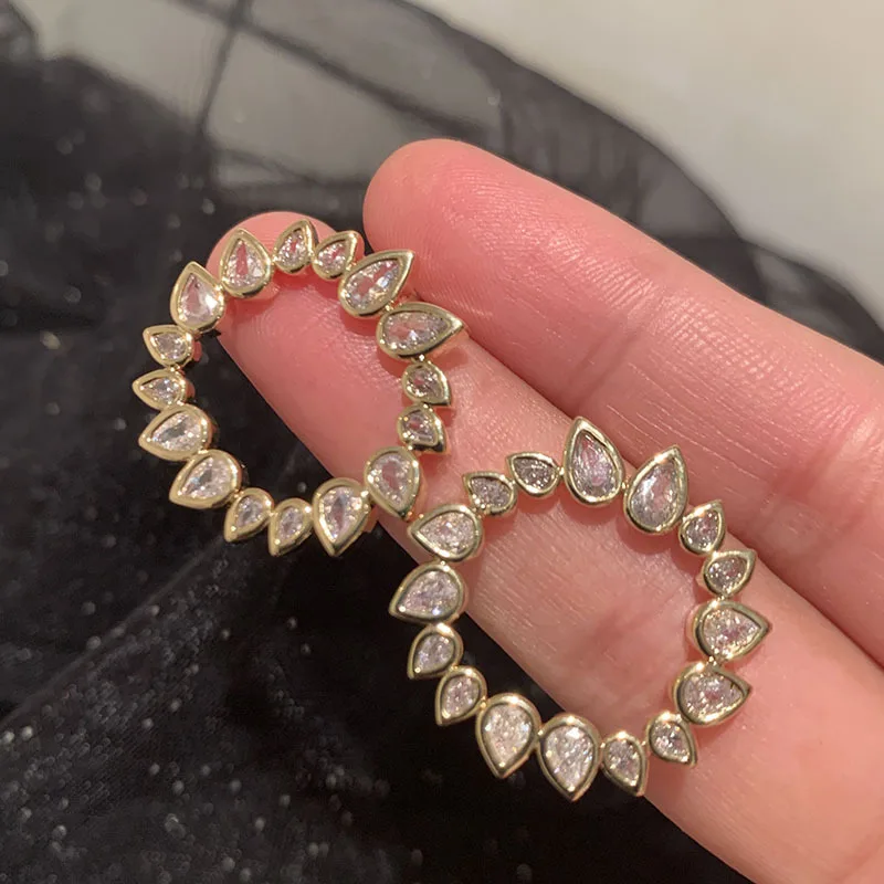 

Bilincolor Light Luxury Gradient Drop Circle Sunflower Earrings for Women for Women