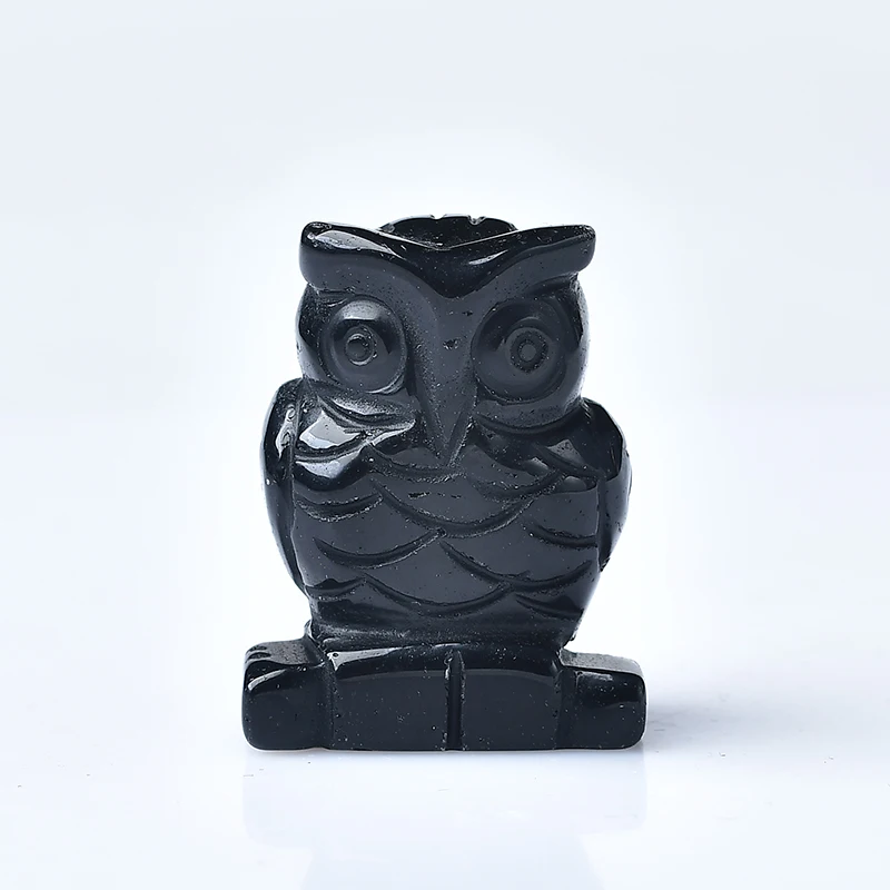 1 шт. натуральная фигурка совы украшения из драгоценных камней розовый кварц