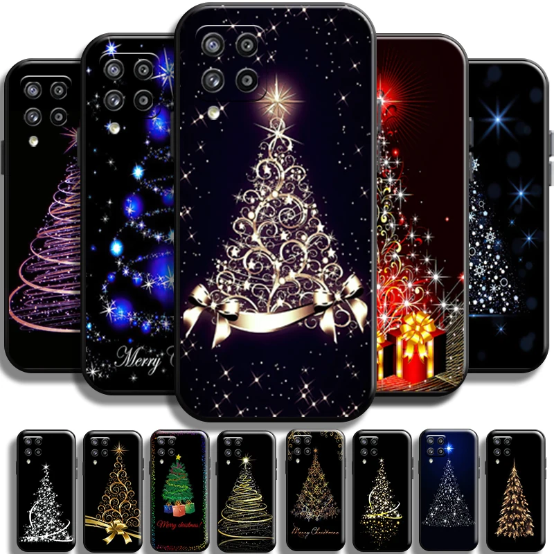 

Merry Christmas Tree Deer For Samsung Galaxy M32 M32 5G Phone Case Cover Shell Black Liquid Silicon TPU Back Coque Carcasa