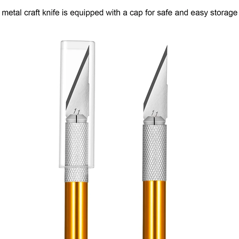 

4 Pcs Craft Knife Hobby Knife With 40 Pieces Stainless Steel Blades Kit For Cutting Carving Scrapbooking Art Creation