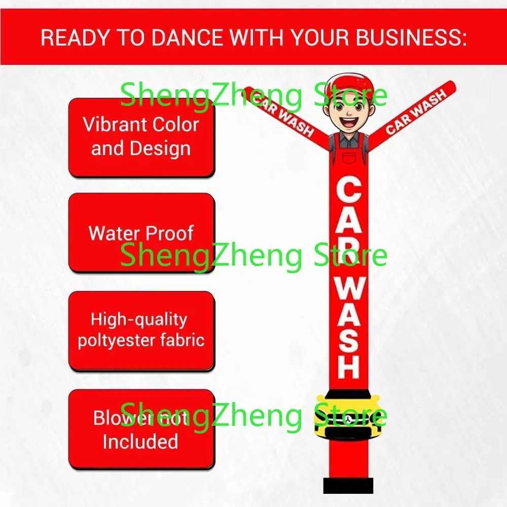 Надувной танцор для автомойки 20 футов красный